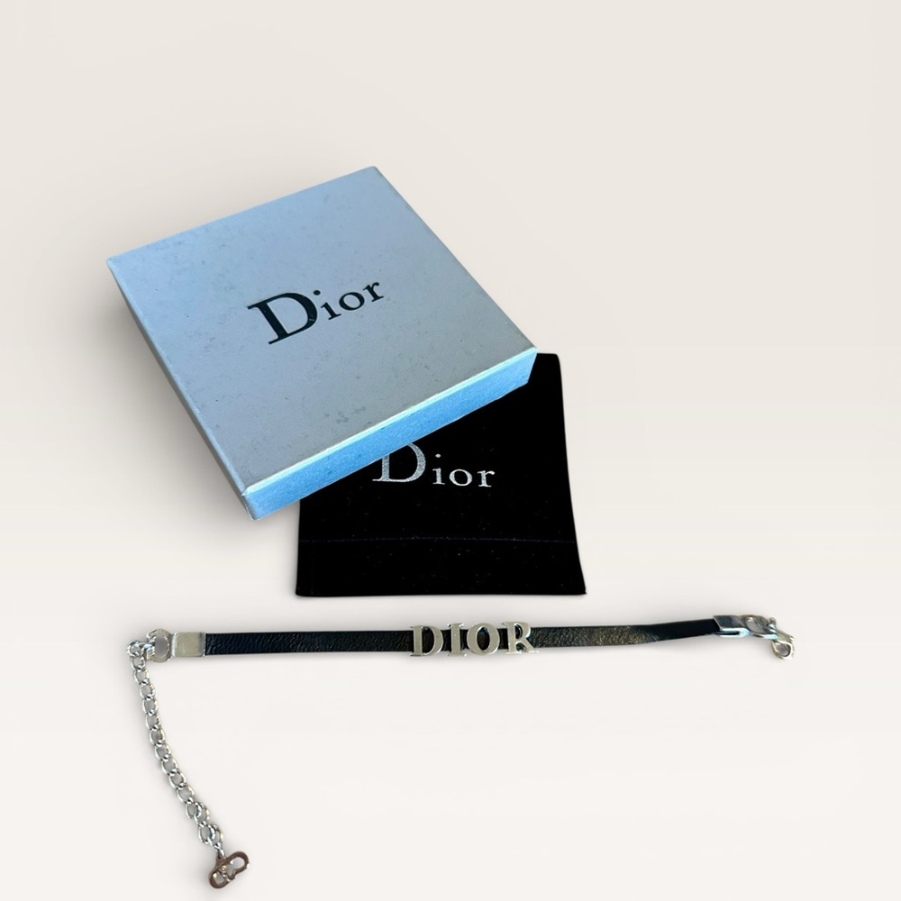 Dior Black Leather Wrap Bracelet - Picture 3 of 11